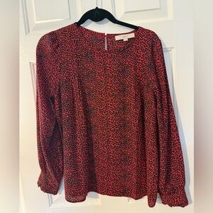 Women's Red Leopard Print Top - Loft